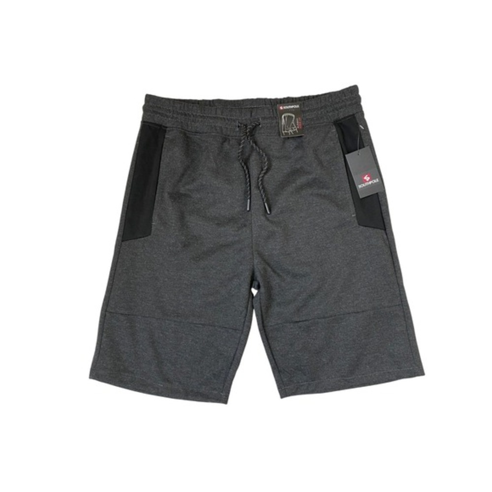 Southpole Sweat Shorts Men L Heather Charcoal Club Knee Length Drawstring NWT